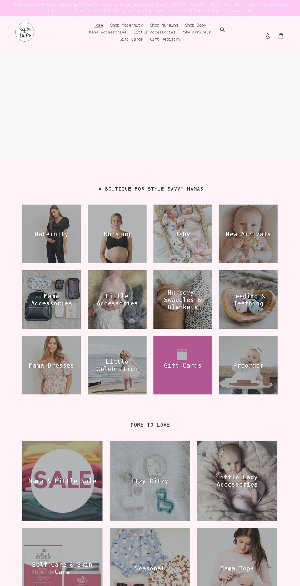 picklesandlittles.com shopify website screenshot