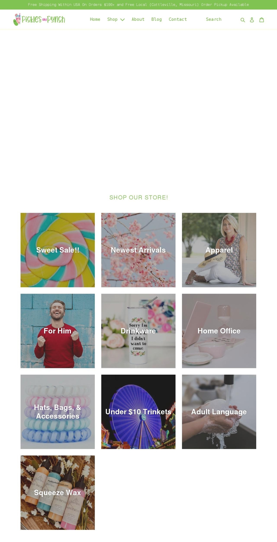 picklesandpunch.com shopify website screenshot