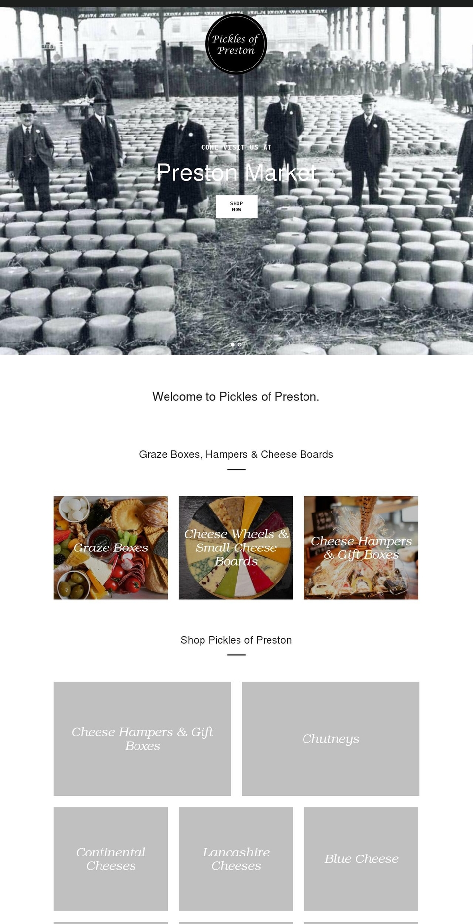 picklesofpreston.co.uk shopify website screenshot