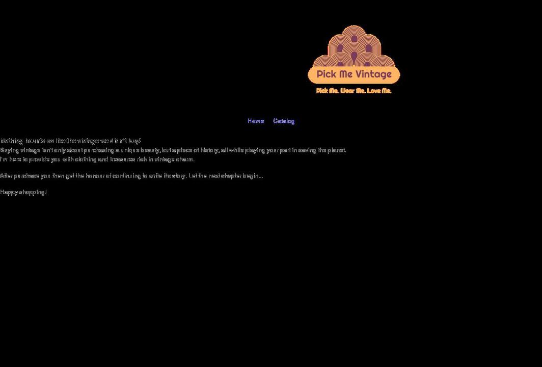 pickmevintage.com shopify website screenshot