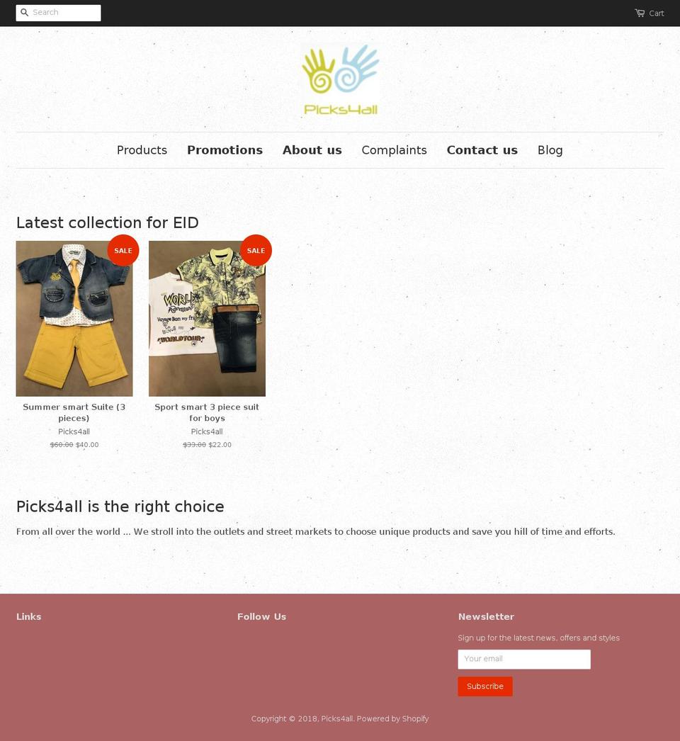 picks4all.com — Shopify storefront screenshot
