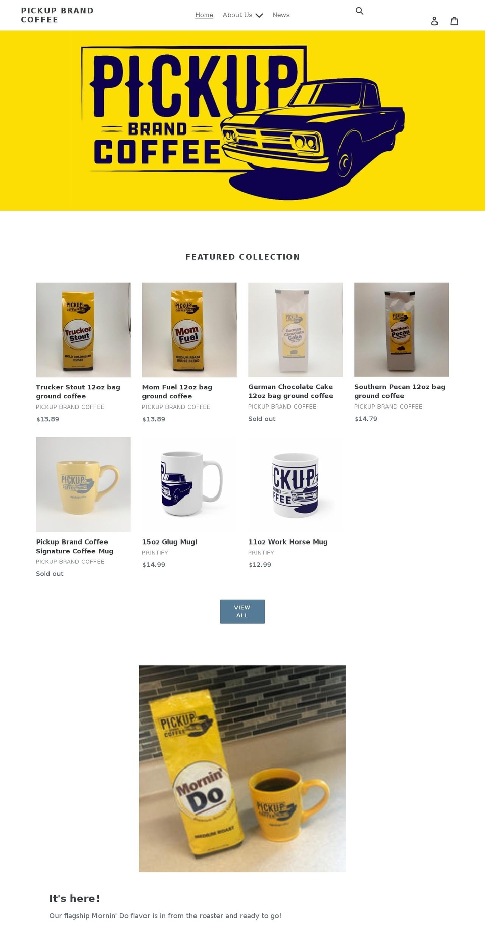 pickupbrandcoffee.com shopify website screenshot