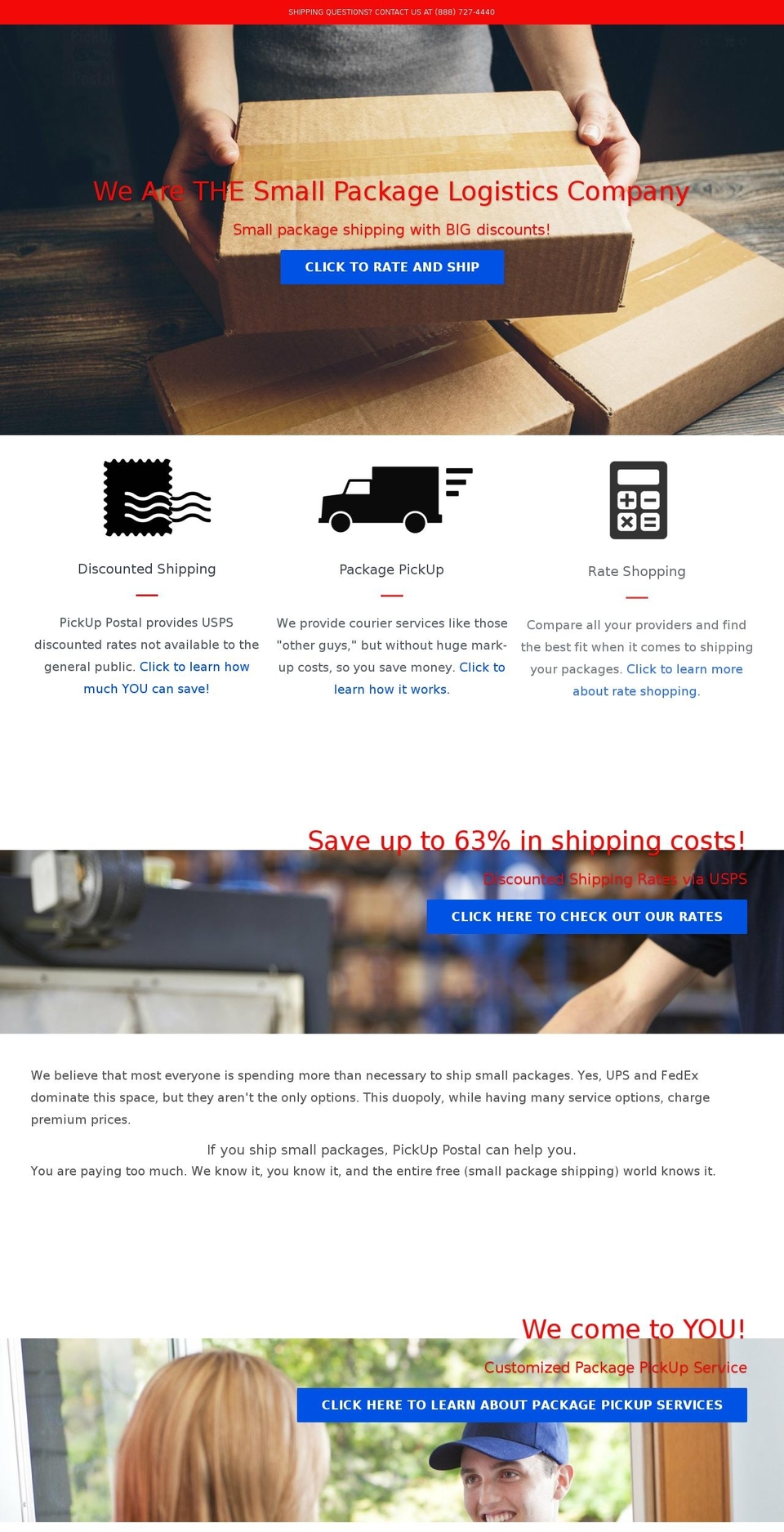 pickuppostal.com — Shopify storefront screenshot