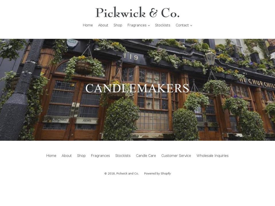 pickwickandco.com — Shopify storefront screenshot
