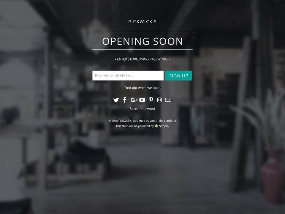 pickwicks.com shopify website screenshot