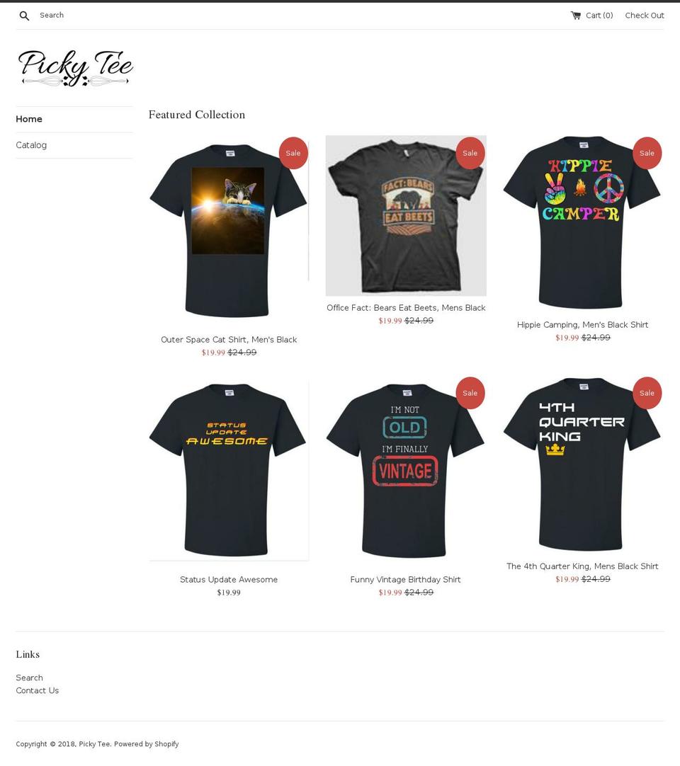pickytee.com — Shopify storefront screenshot