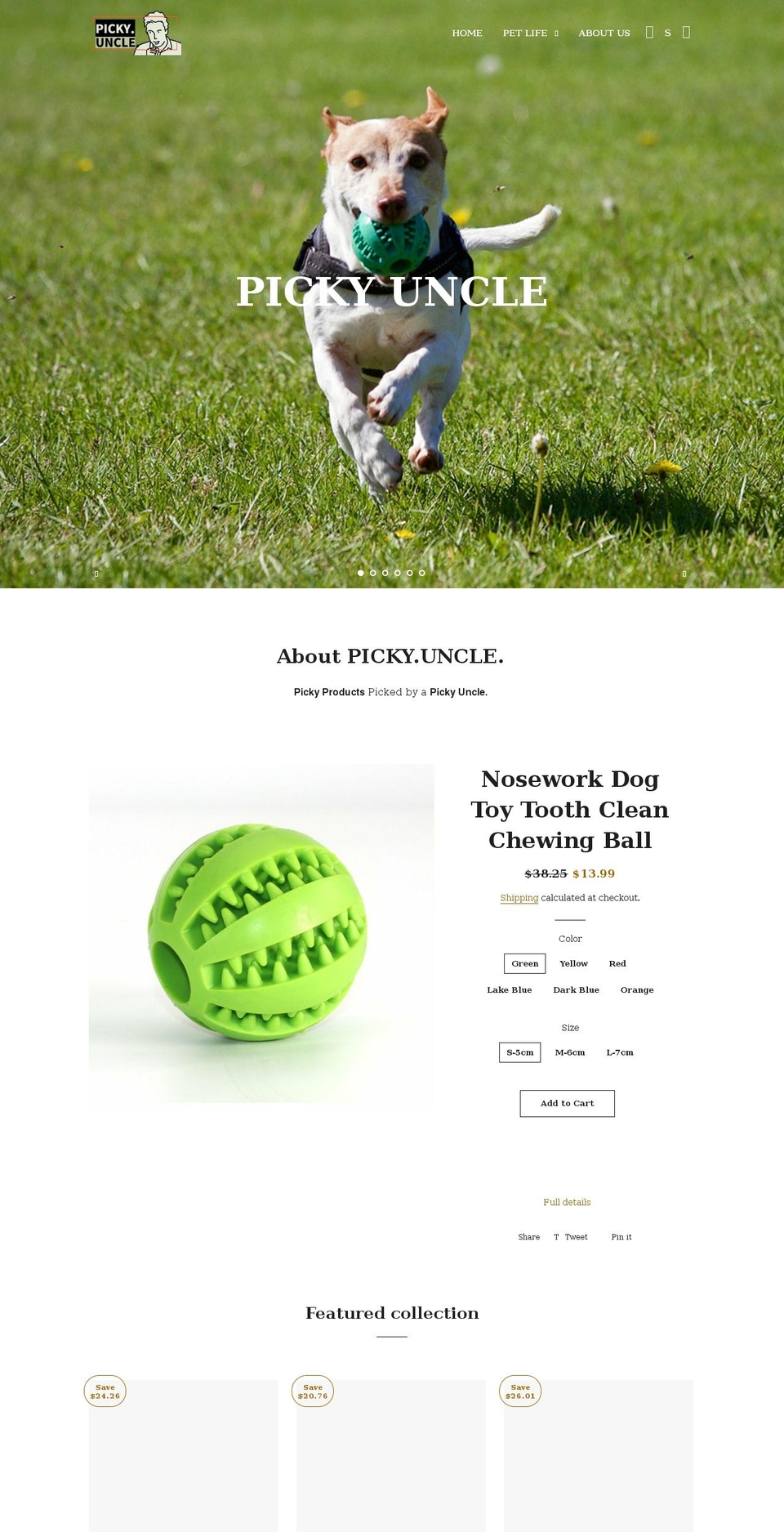 pickyuncle.com shopify website screenshot