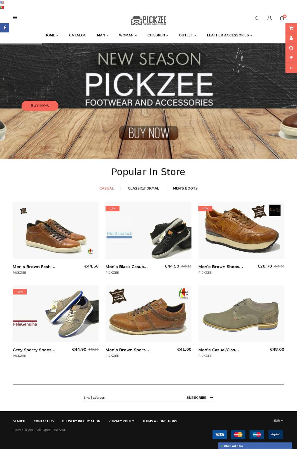 pickzee.pt shopify website screenshot