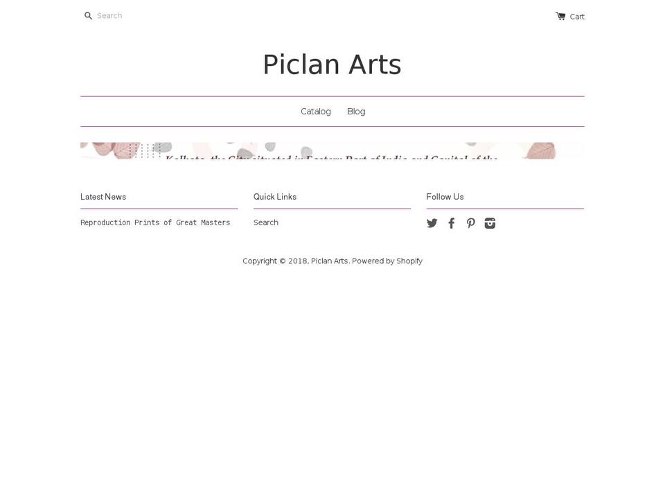 piclanarts.com — Shopify storefront screenshot