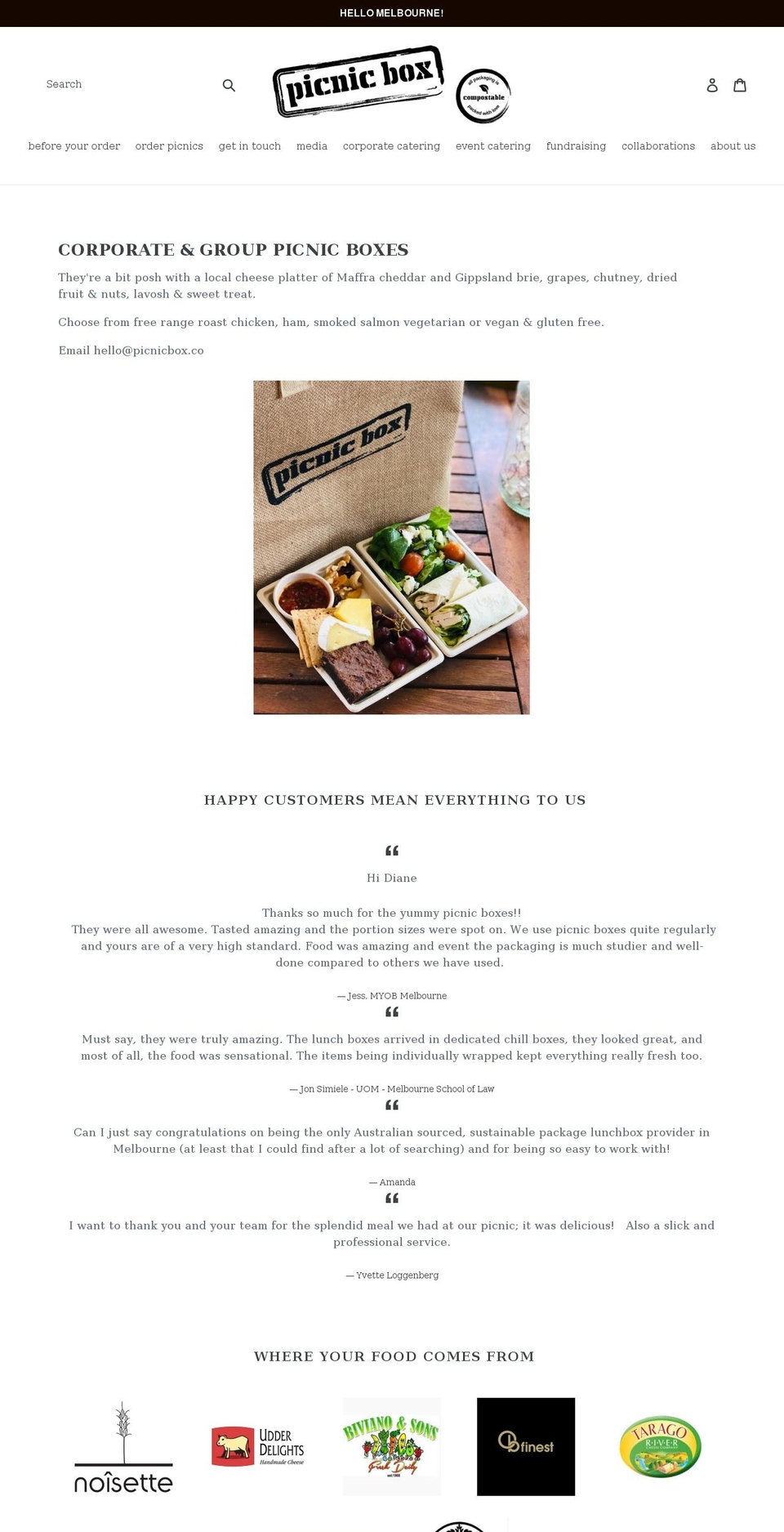 picnicbox.co shopify website screenshot