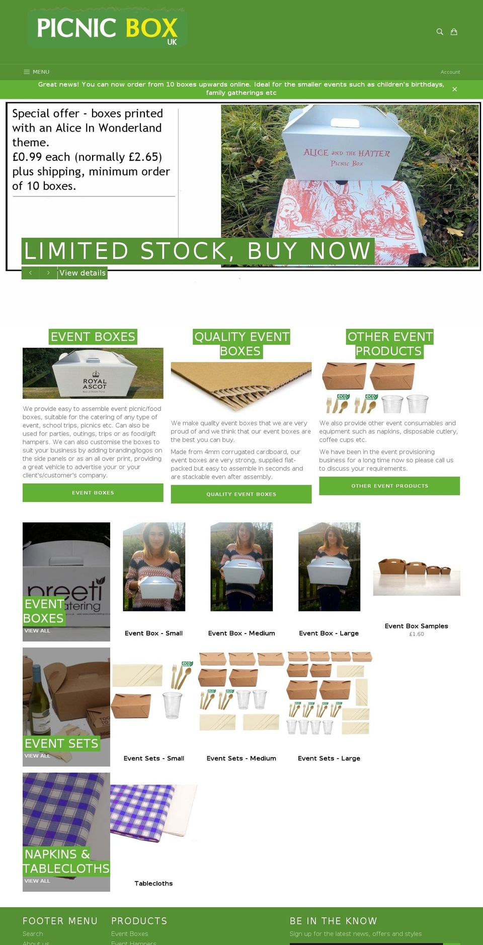 picnicboxuk.co.uk shopify website screenshot