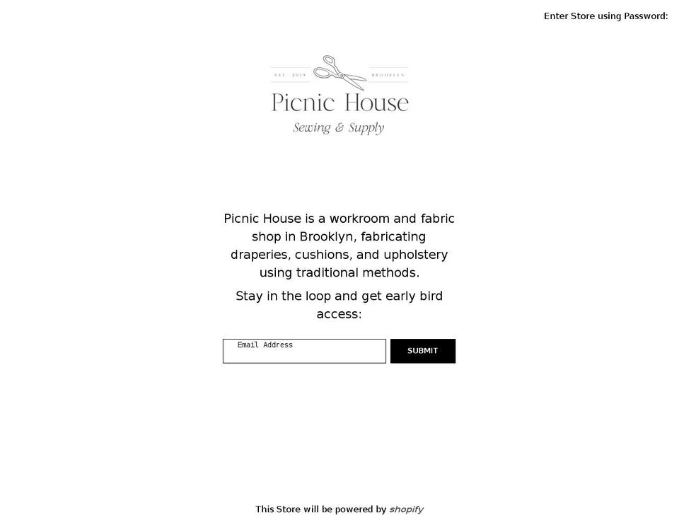 picnichousesupply.com shopify website screenshot