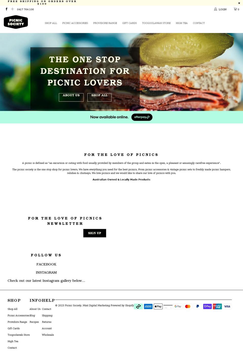 DCD Theme Shopify theme site example picnicsociety.com.au