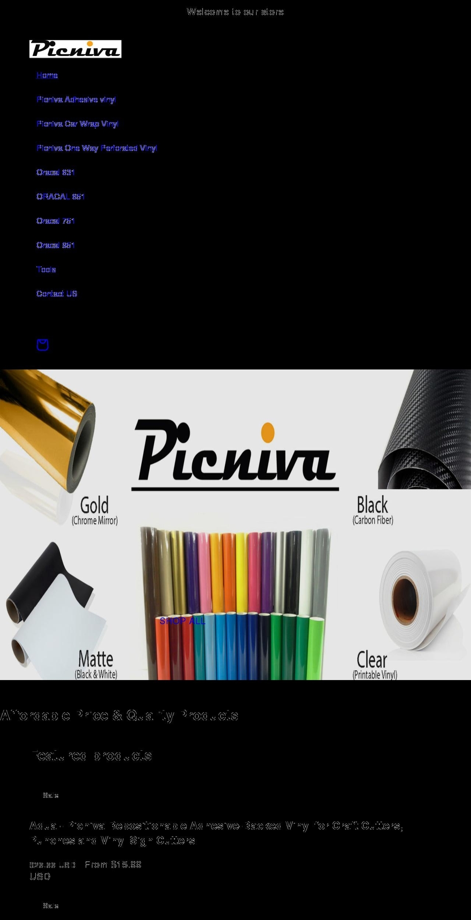 picniva.com shopify website screenshot