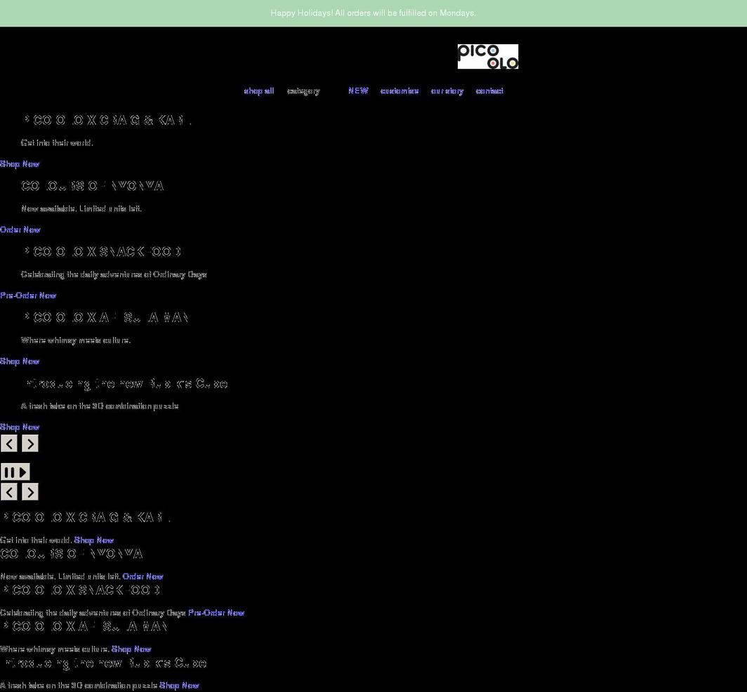 picoolo.com shopify website screenshot