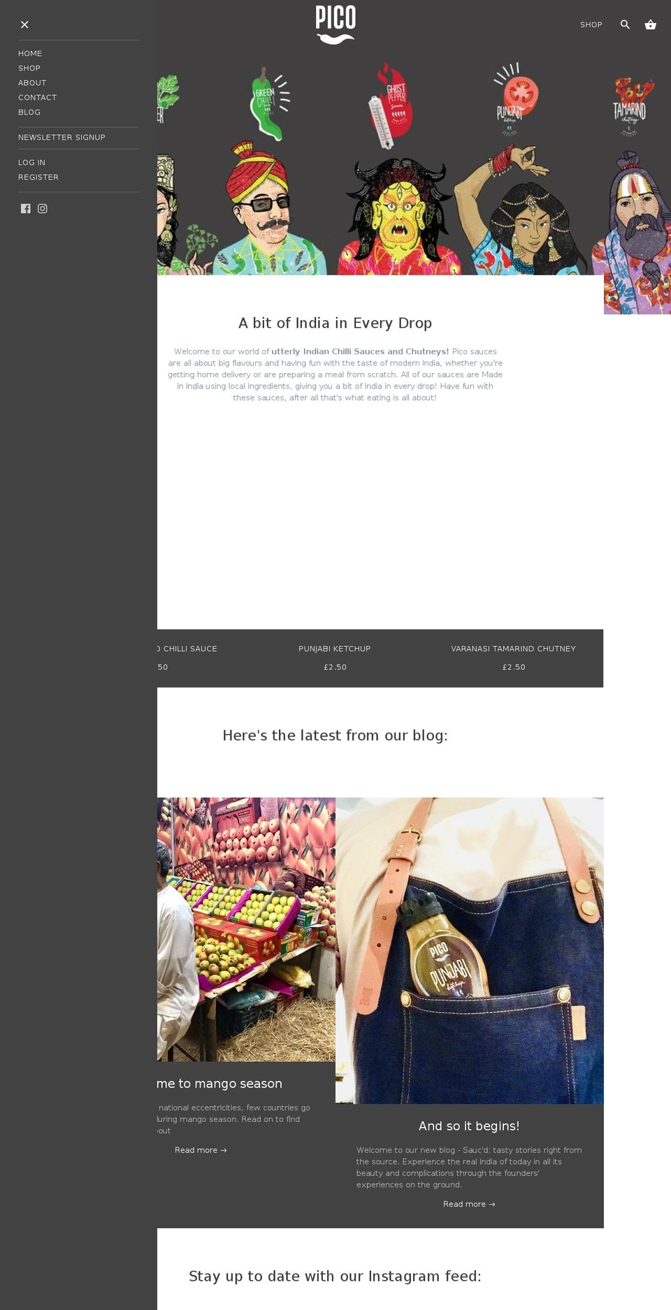 picosauces.com — Shopify storefront screenshot