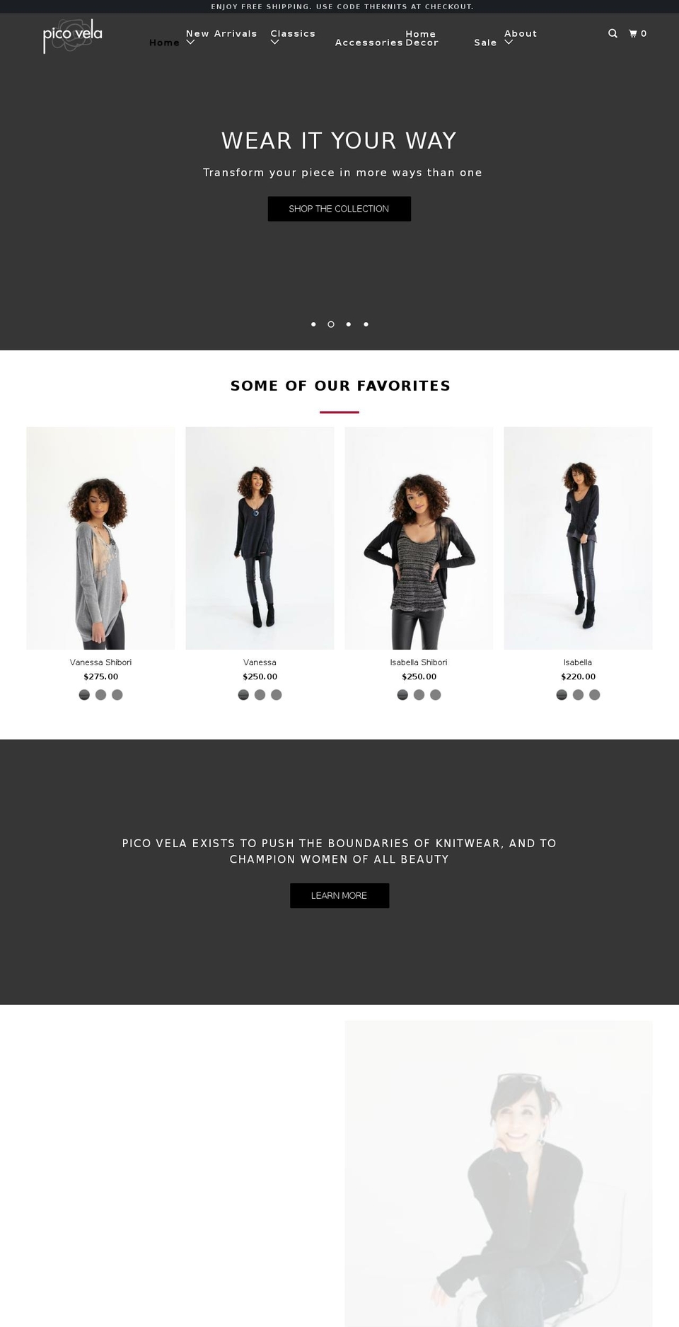 picovela.com shopify website screenshot
