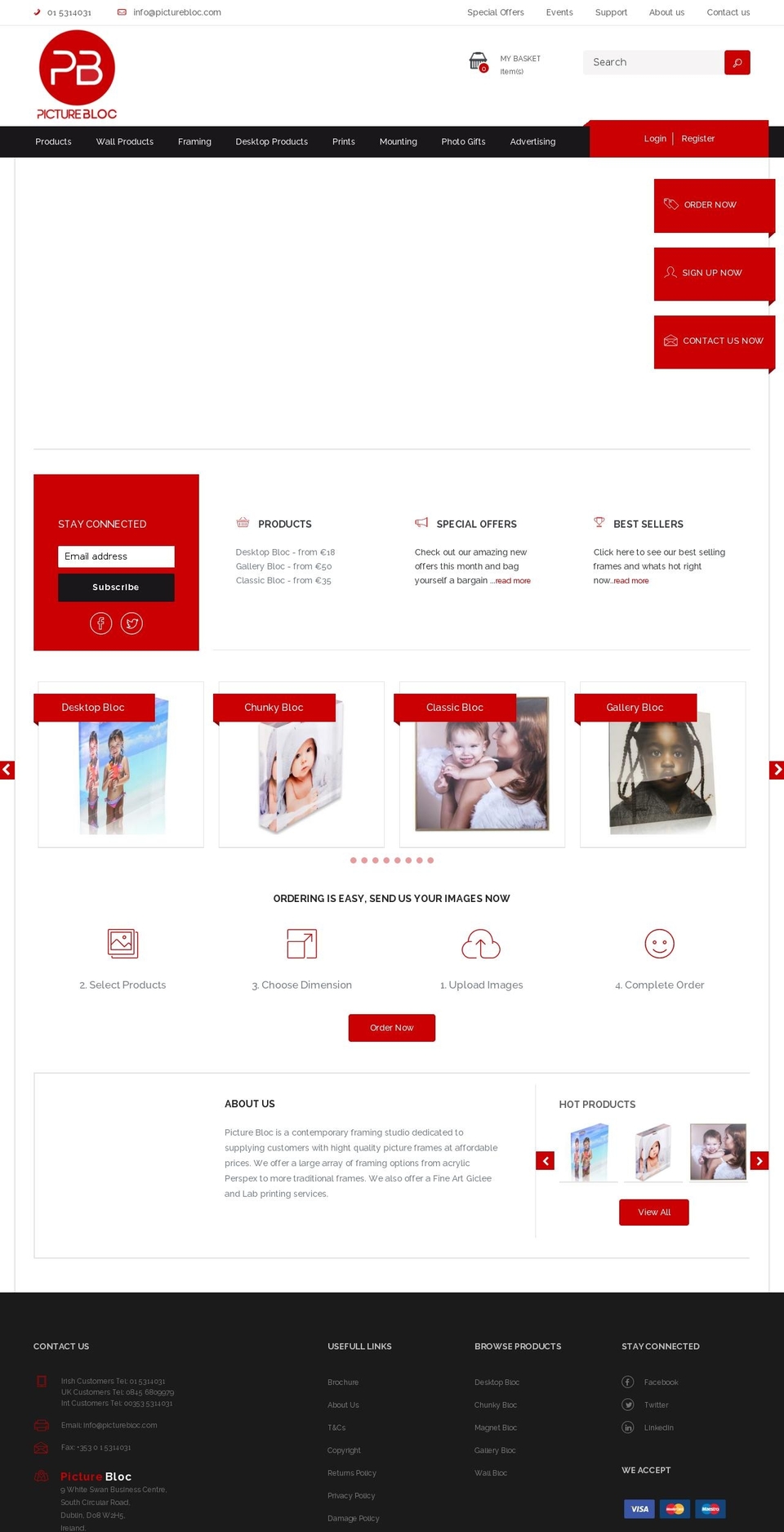 pictureblock.ie shopify website screenshot