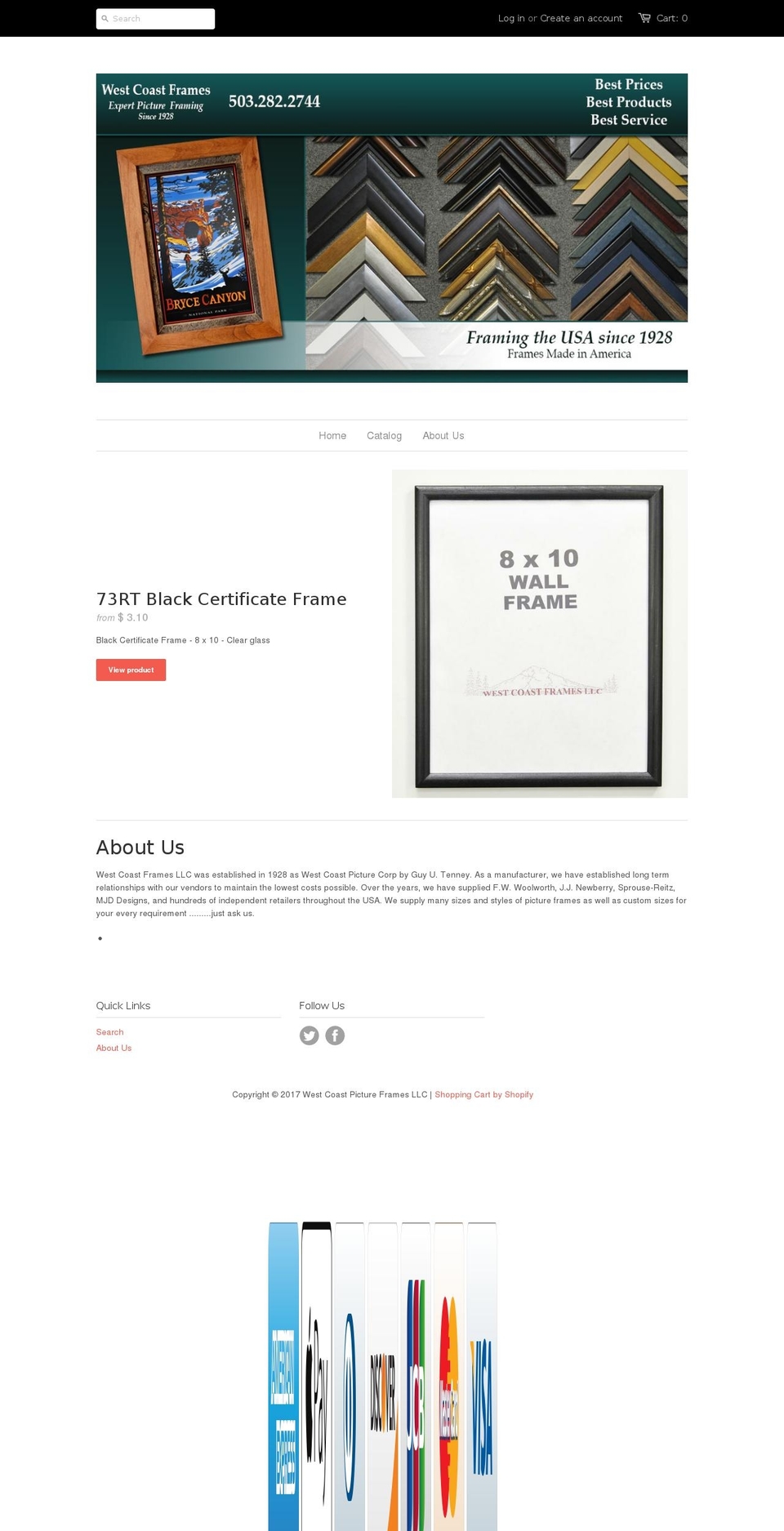 pictureframes-business.com shopify website screenshot