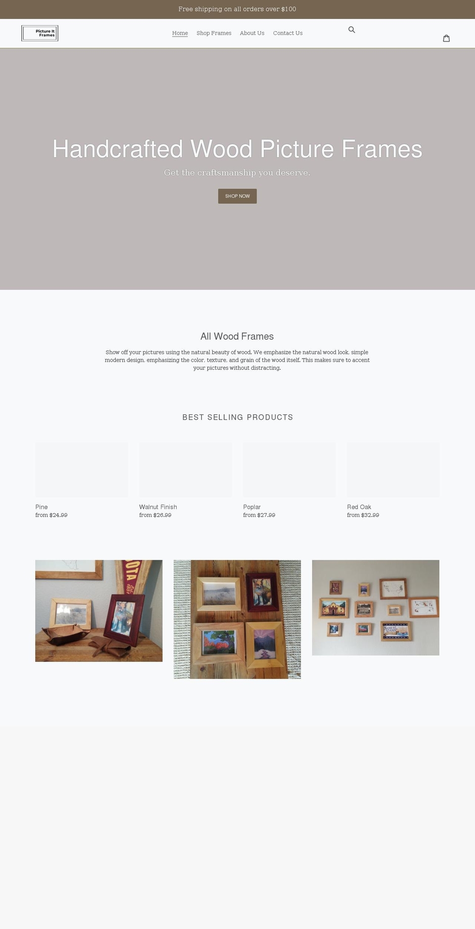 pictureit-frames.com shopify website screenshot