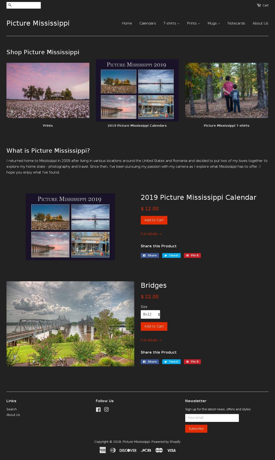 picturemississippi.com shopify website screenshot