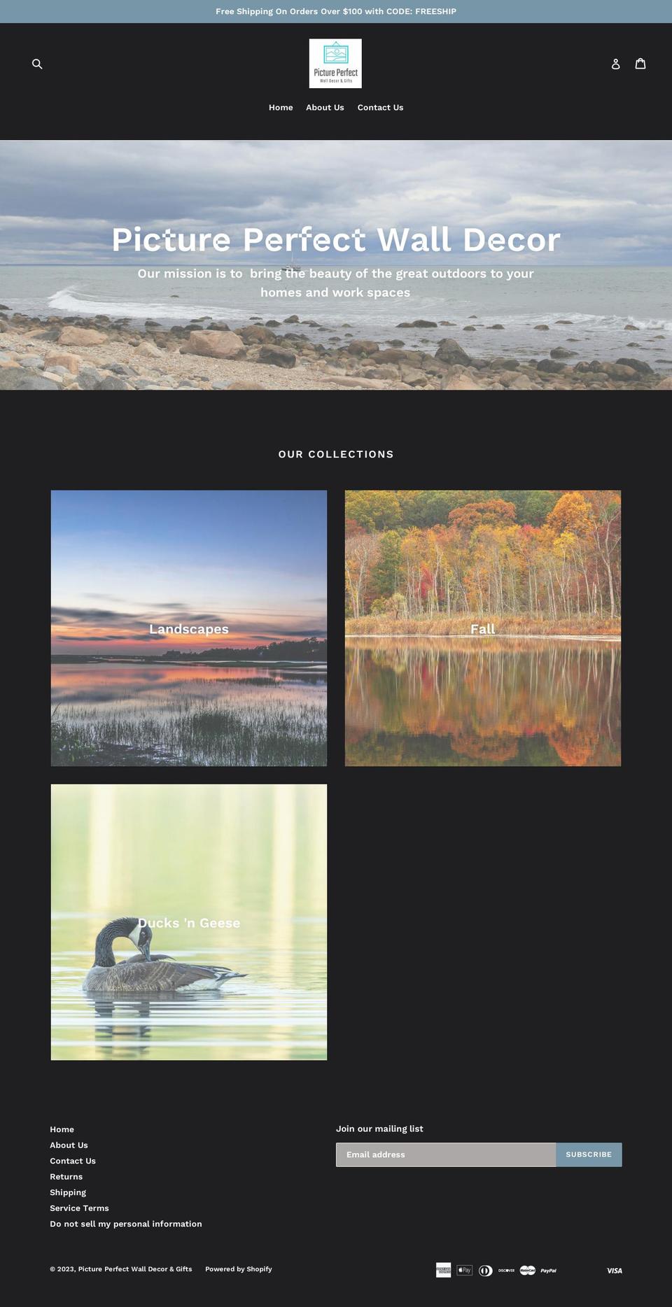 pictureperfectwalldecor.com — Shopify storefront screenshot