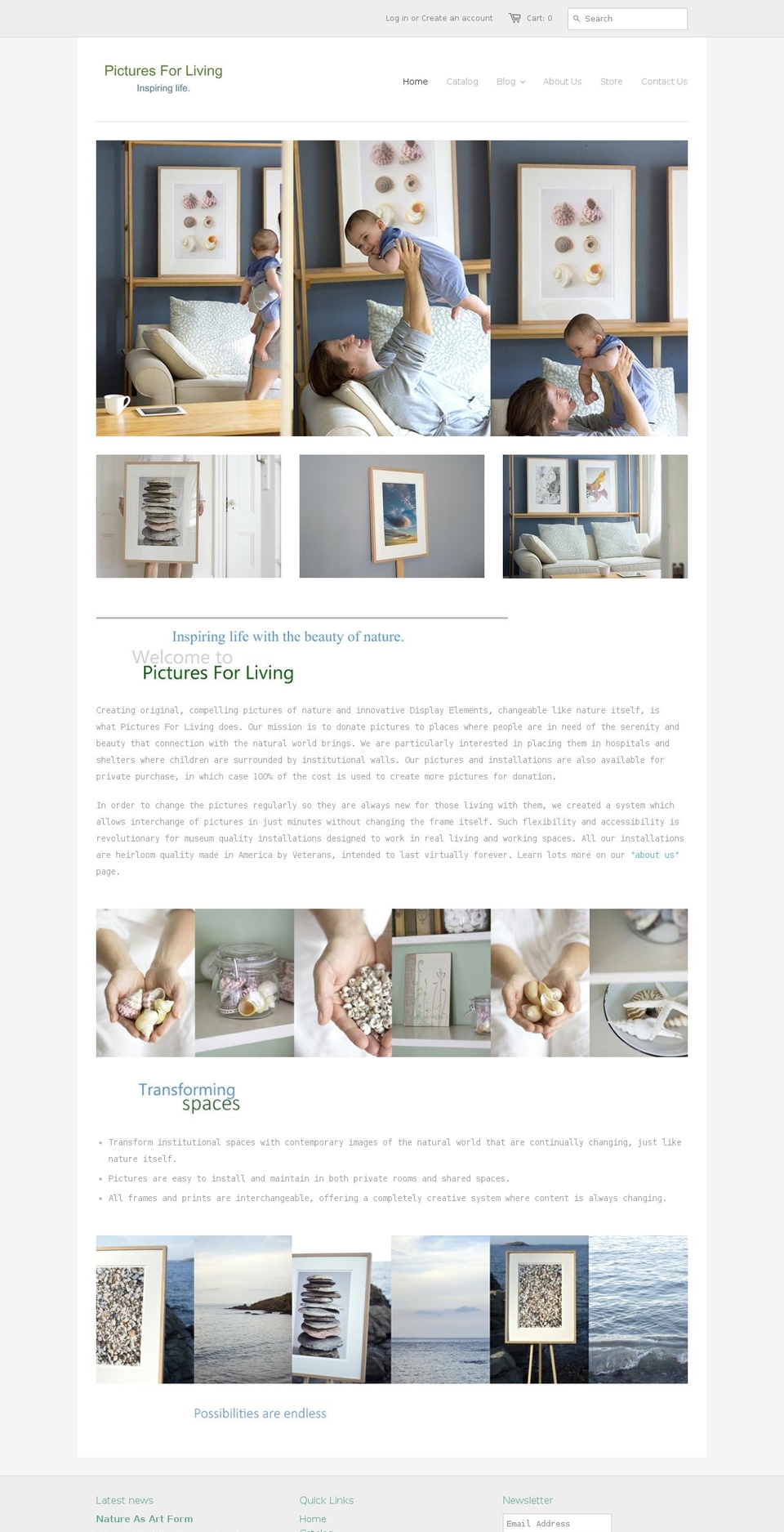 picturesforliving.com shopify website screenshot