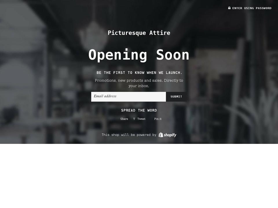 picturesqueapparel.com shopify website screenshot