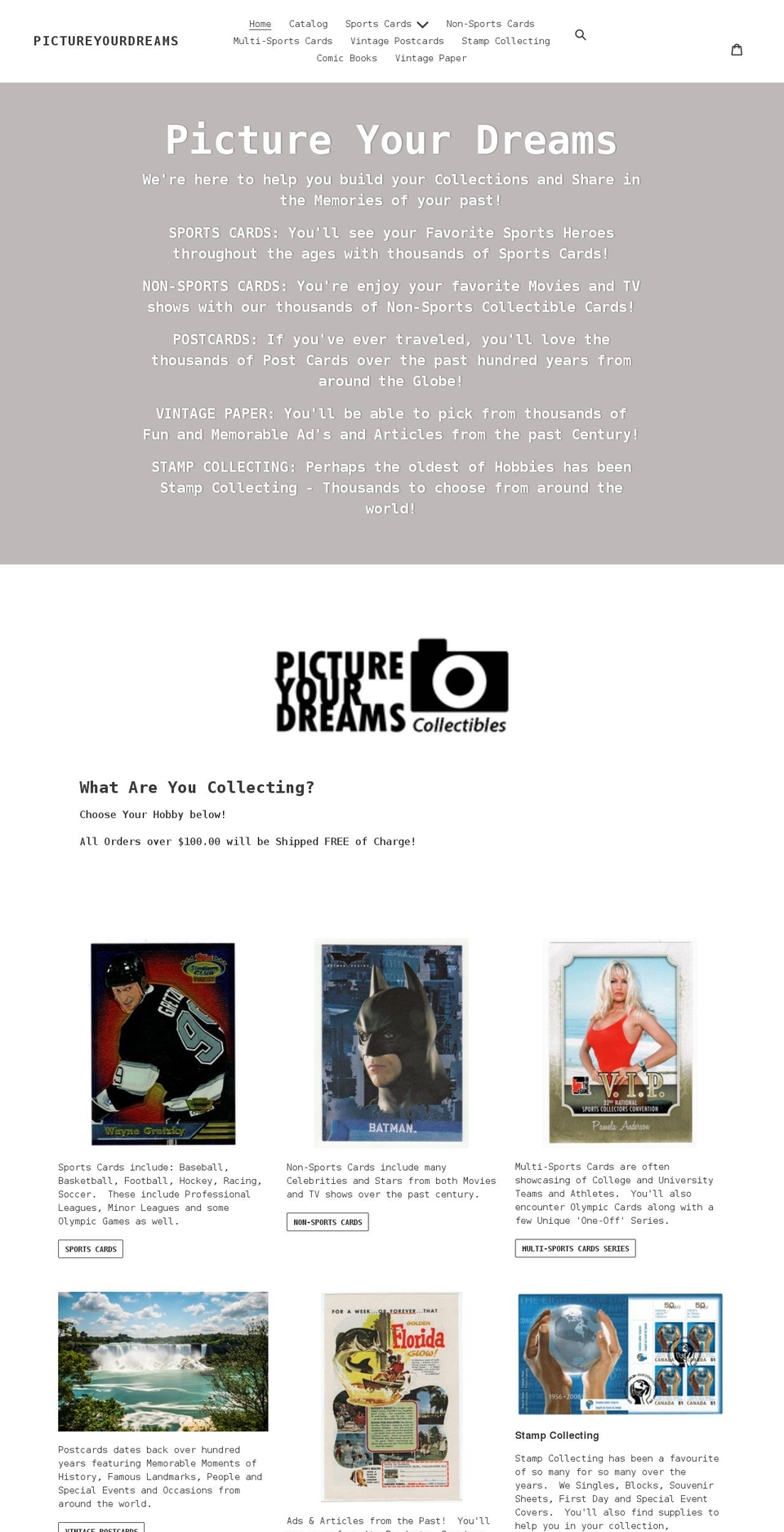 pictureyourdreams.ca shopify website screenshot