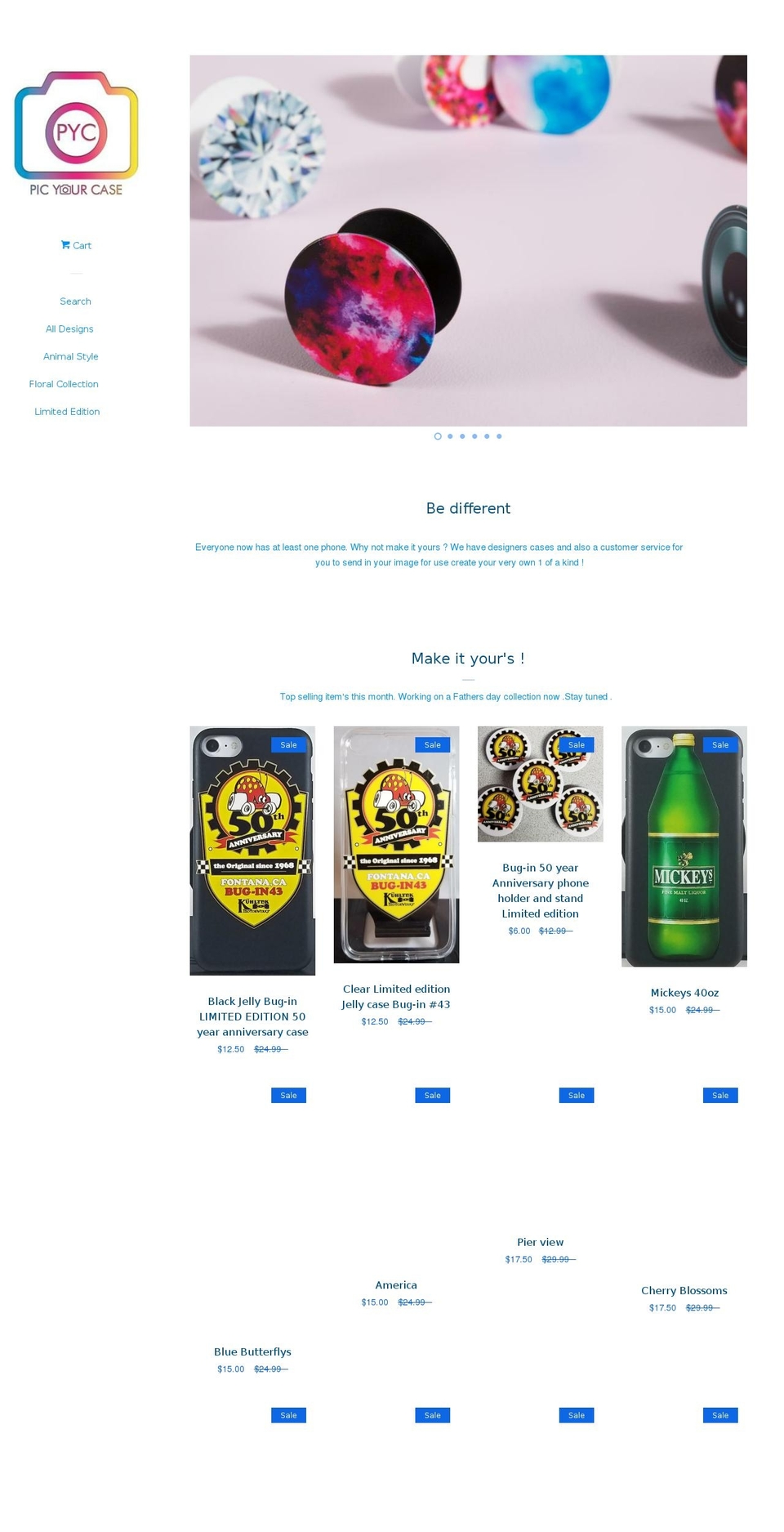 picyourcase.com — Shopify storefront screenshot