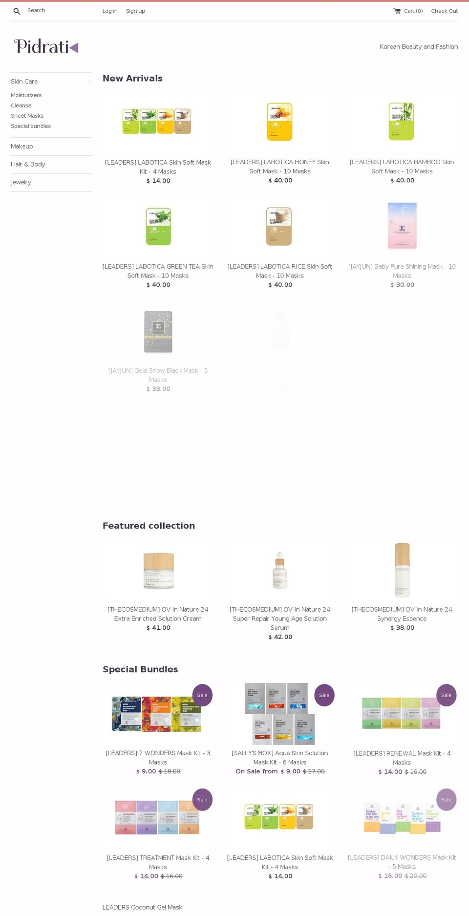 pidrati.com shopify website screenshot