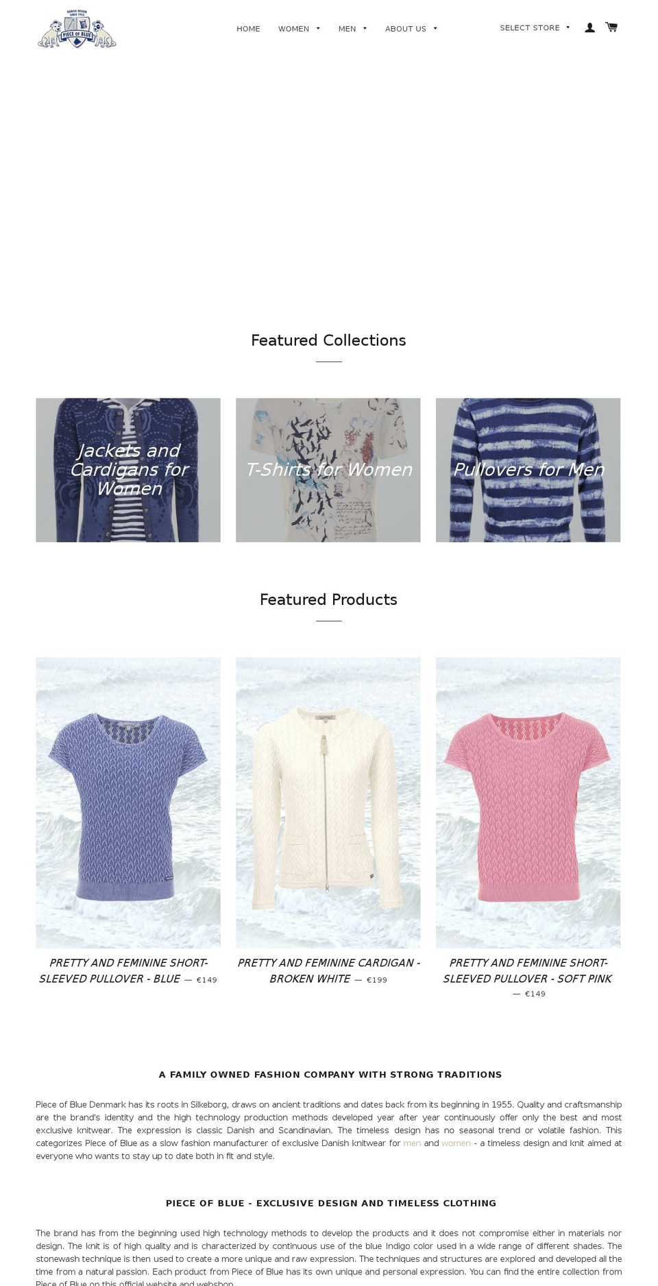 pieceofblue.com — Shopify storefront screenshot