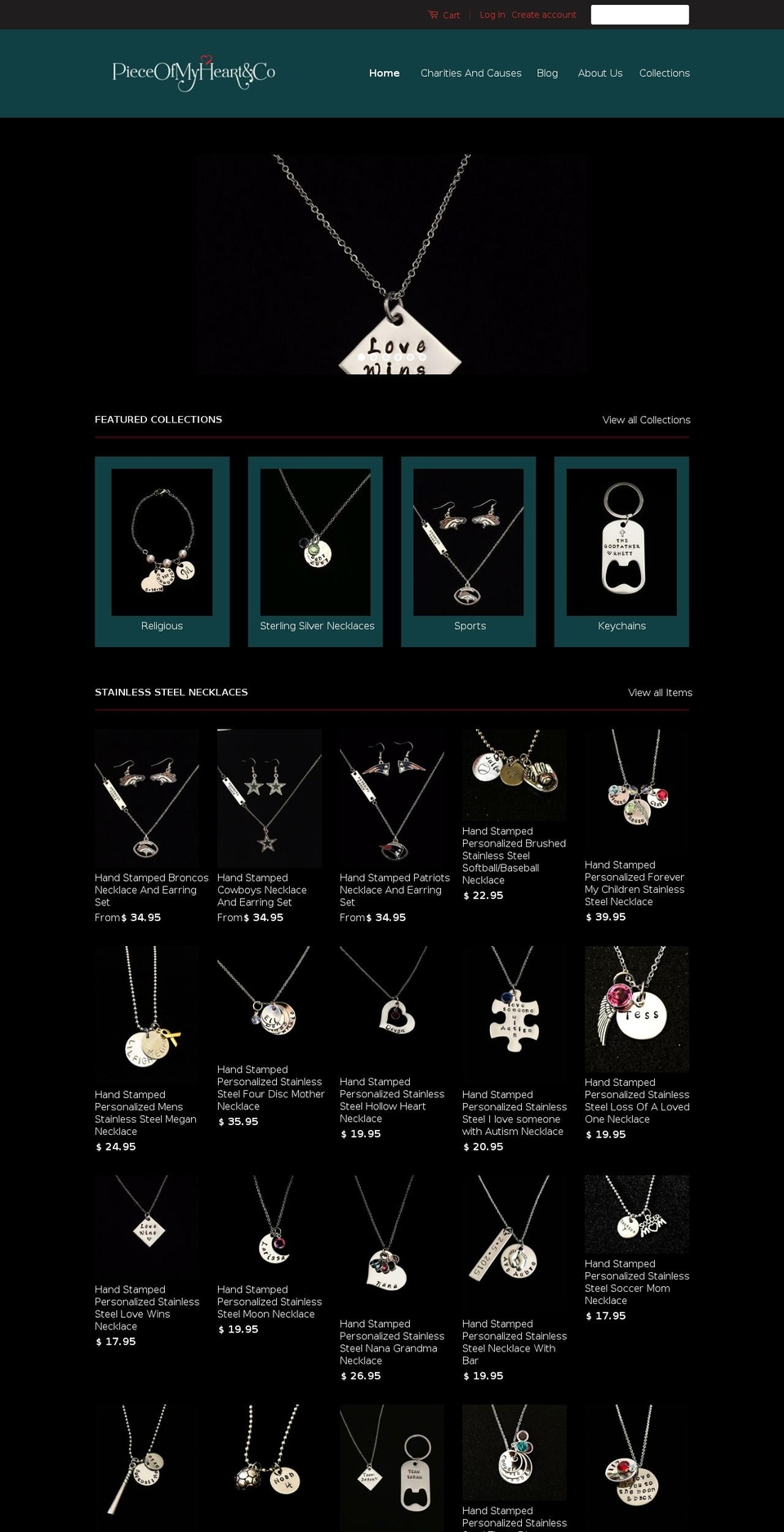 pieceofmyheartco.com shopify website screenshot
