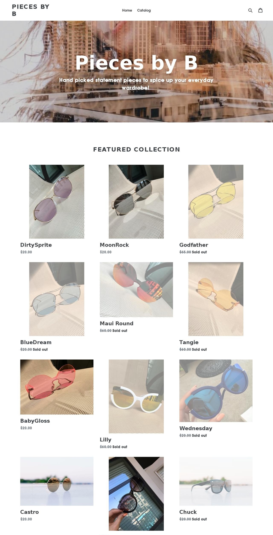 piecesbyb.com — Shopify storefront screenshot
