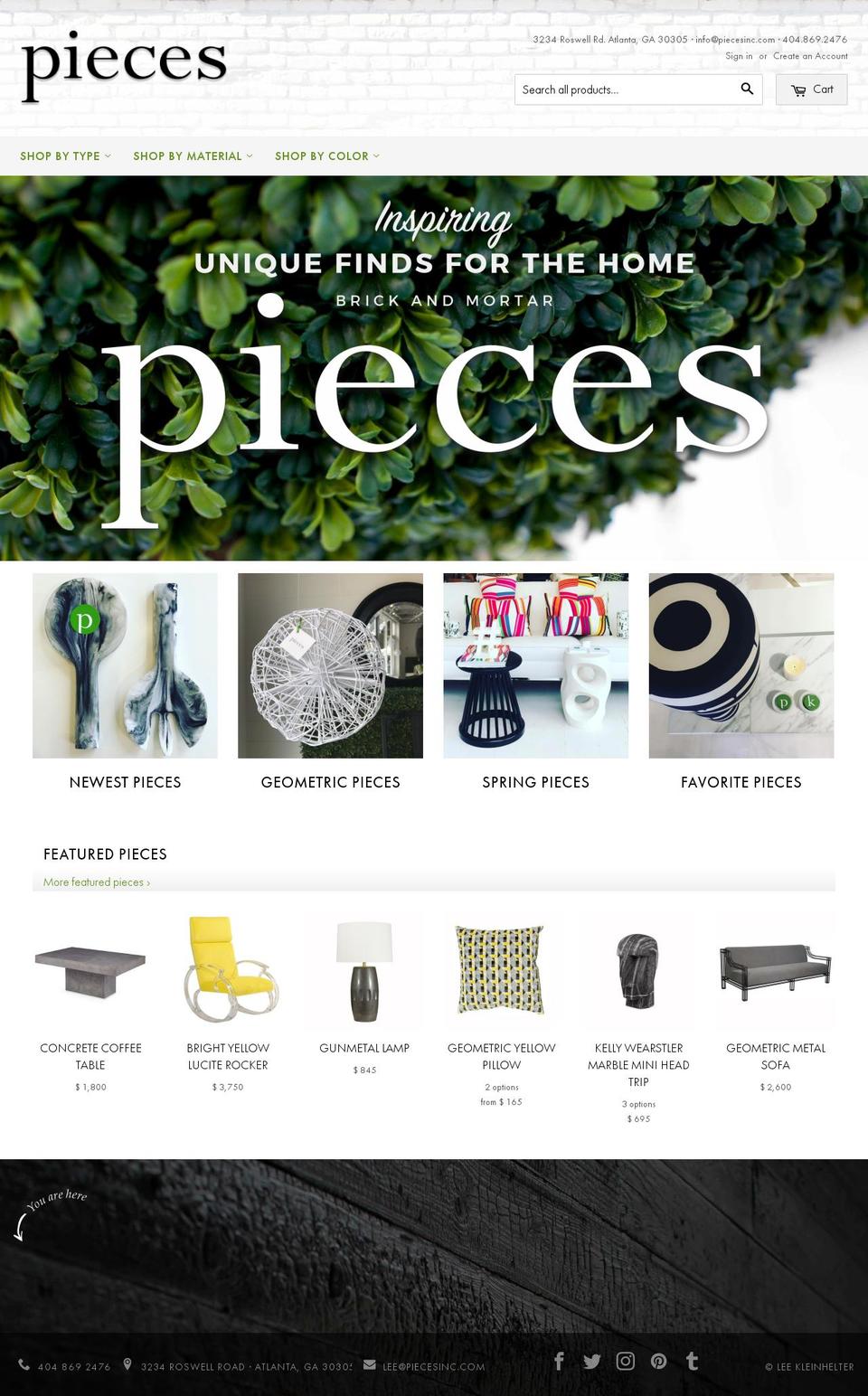 piecesinc.com shopify website screenshot