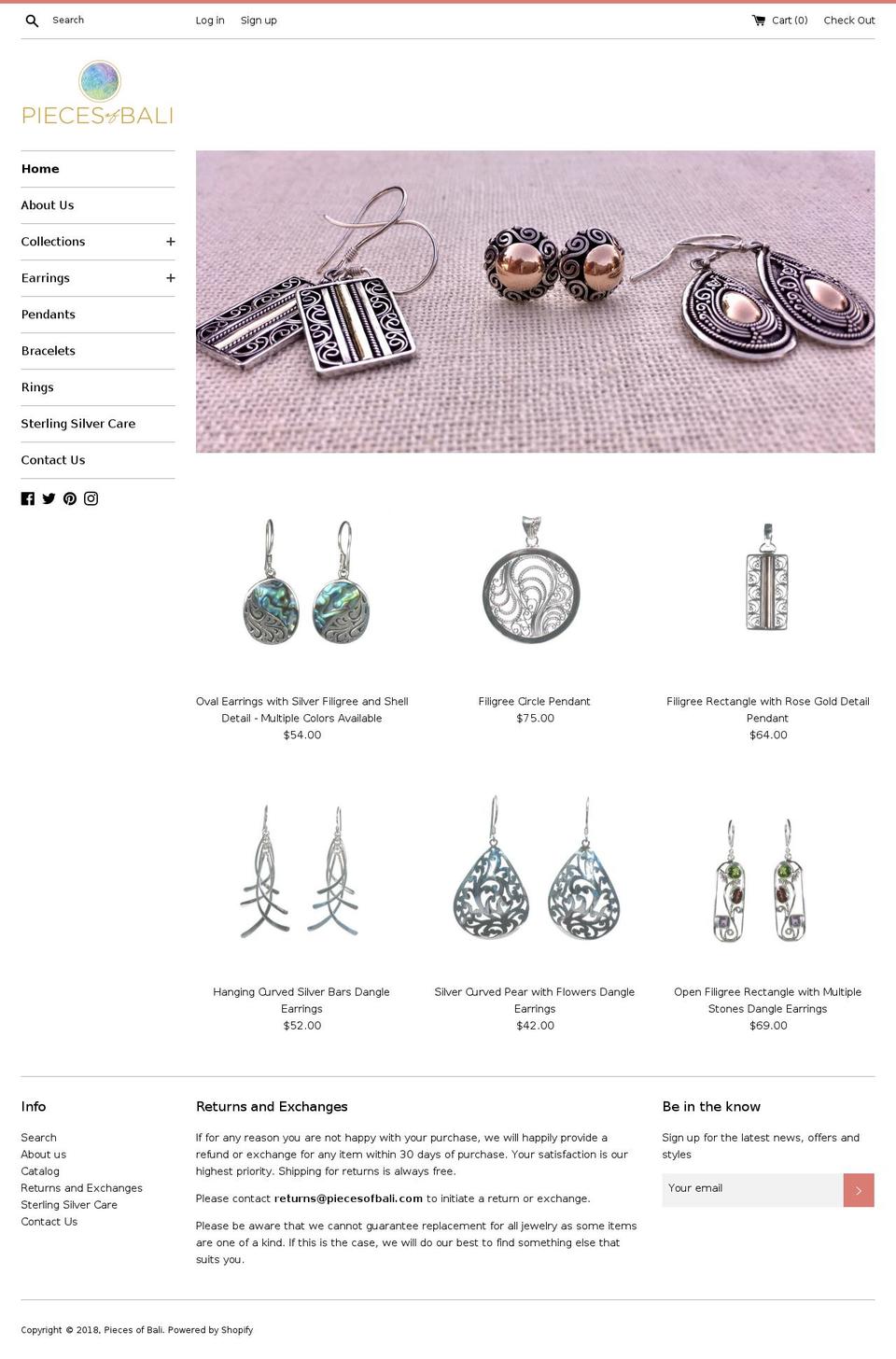 piecesofbali.com shopify website screenshot