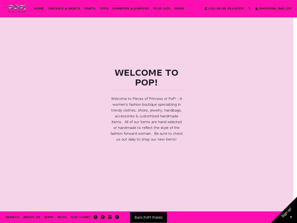 piecesofprincess.com shopify website screenshot