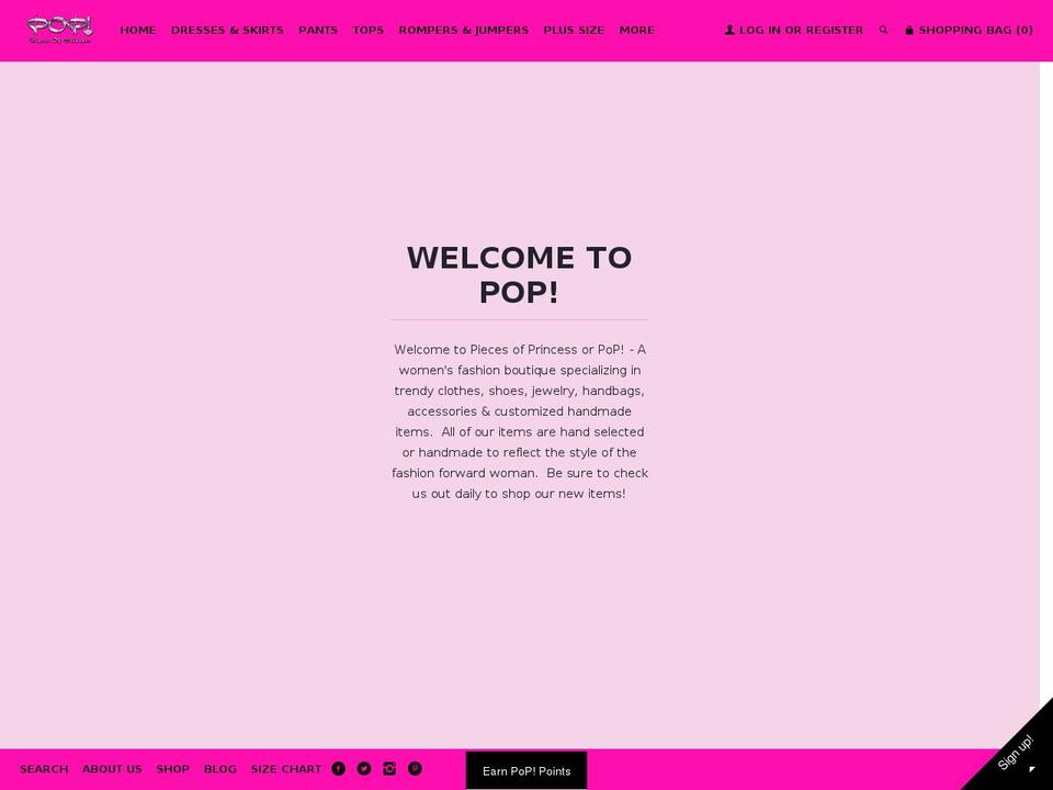 piecesofprincess.net shopify website screenshot