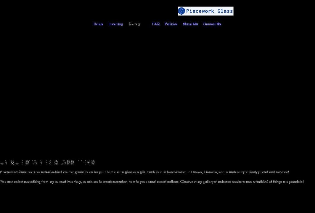 pieceworkglass.com shopify website screenshot