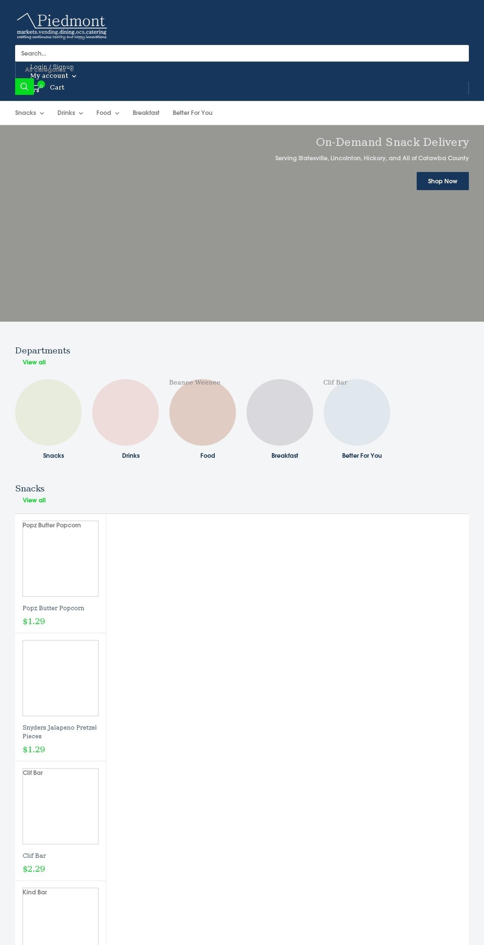 piedmontondemand.com shopify website screenshot