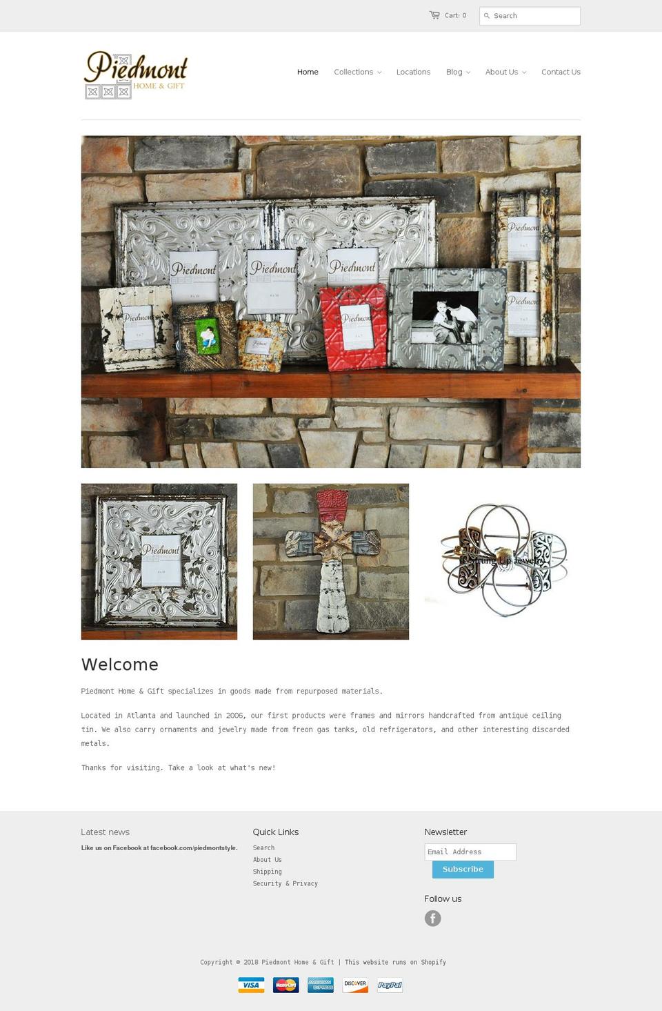 piedmontstyle.com shopify website screenshot