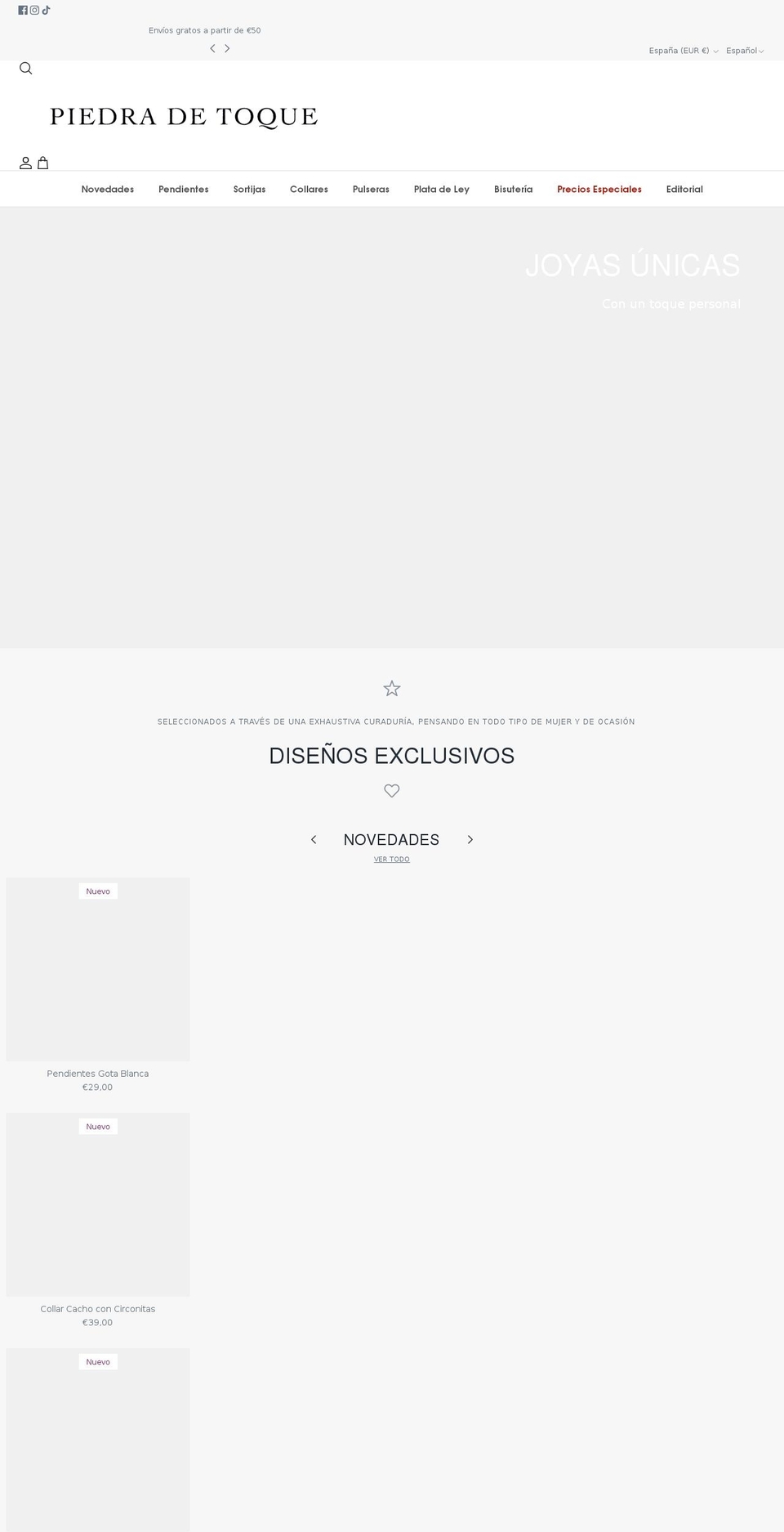 piedradetoque.net shopify website screenshot