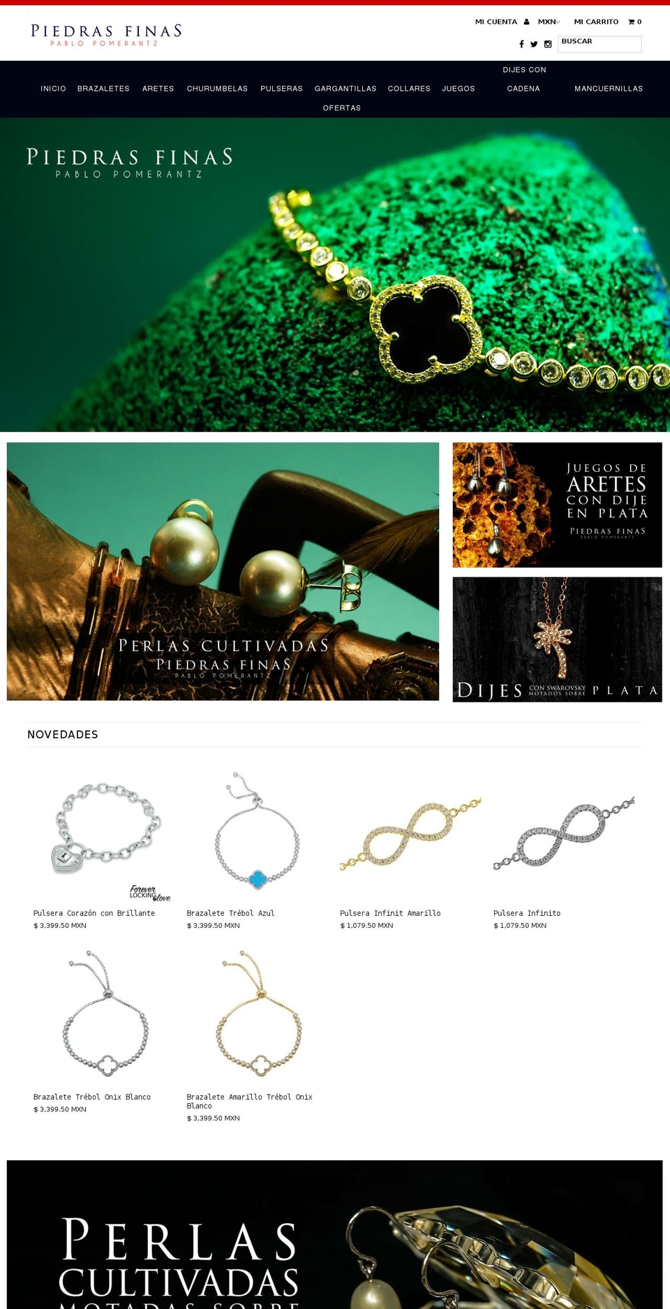 piedrasfinas.com — Shopify storefront screenshot