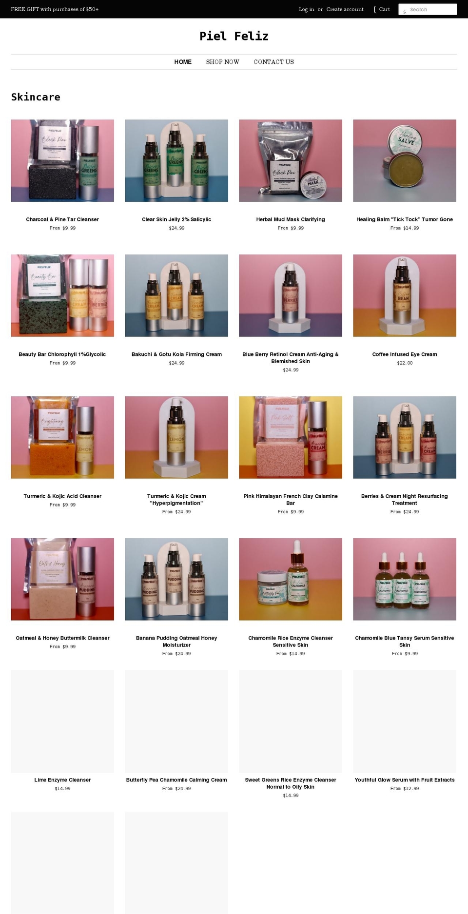 pielfeliz.com shopify website screenshot