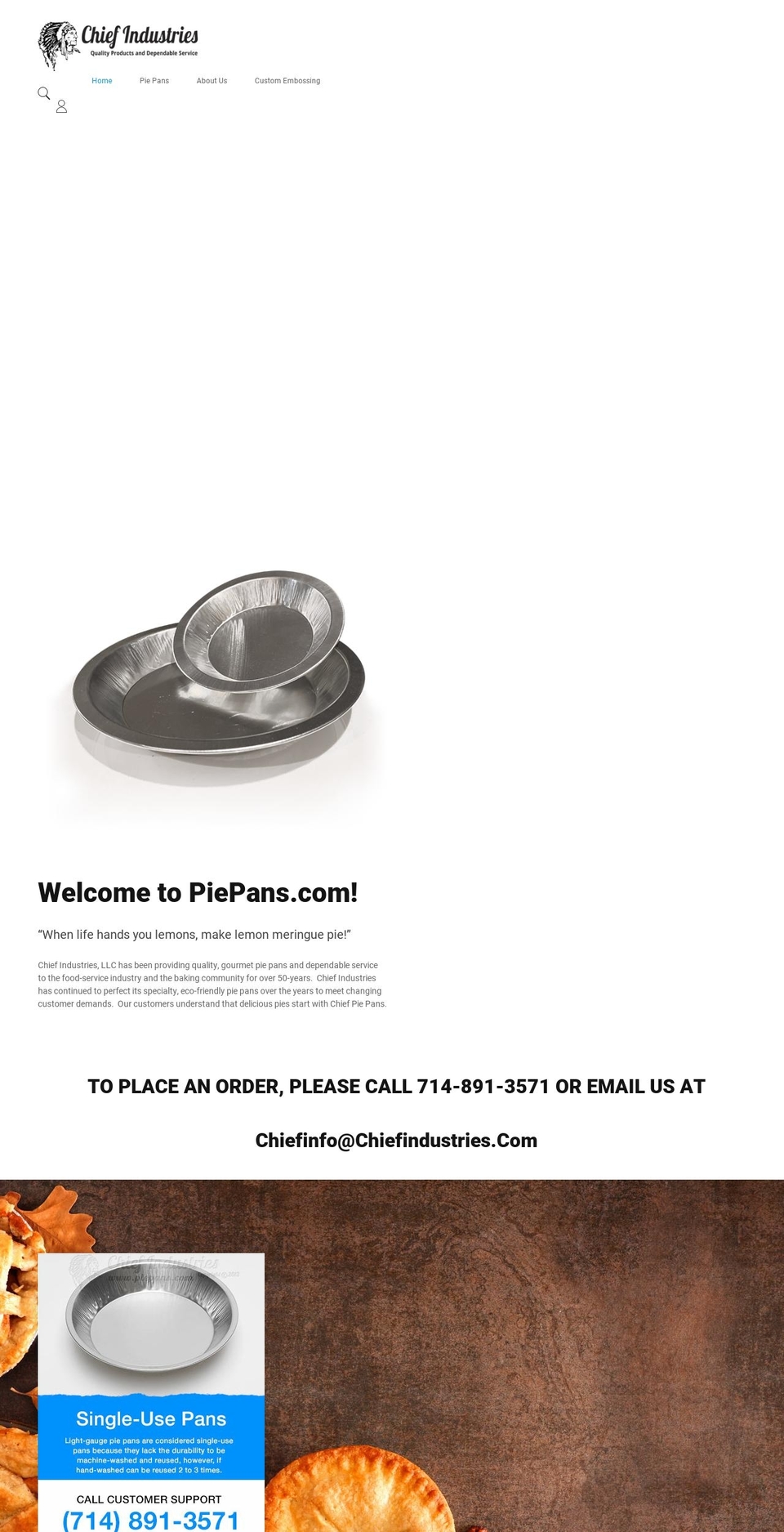 piepans.com shopify website screenshot