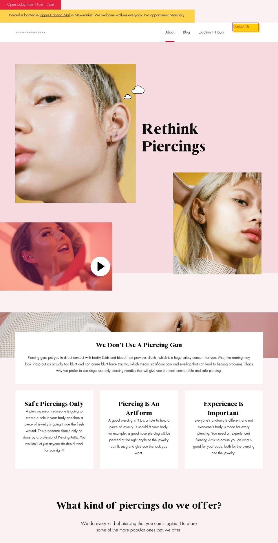 pierced.co shopify website screenshot