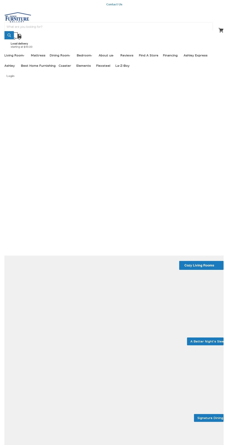 piercefurnituregallery.com shopify website screenshot