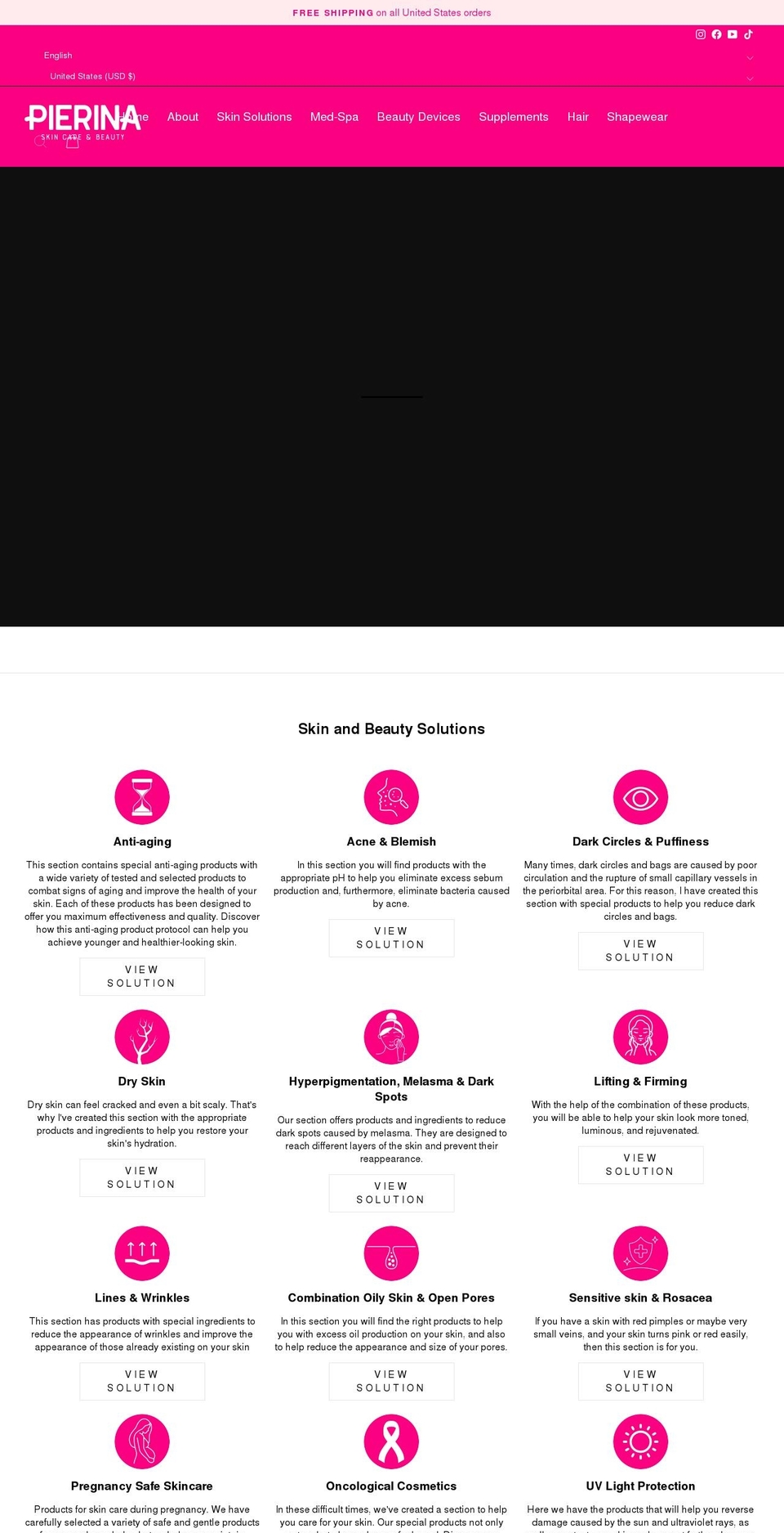 pierinastore.com shopify website screenshot