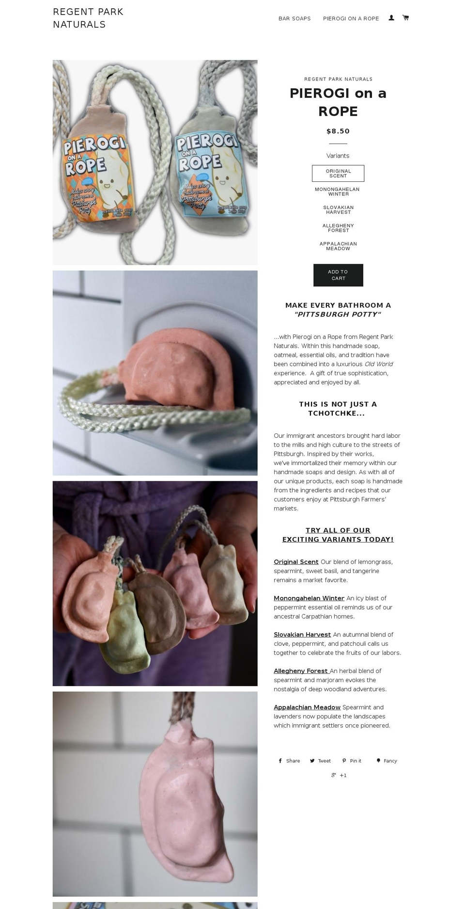 pierogionarope.com — Shopify storefront screenshot