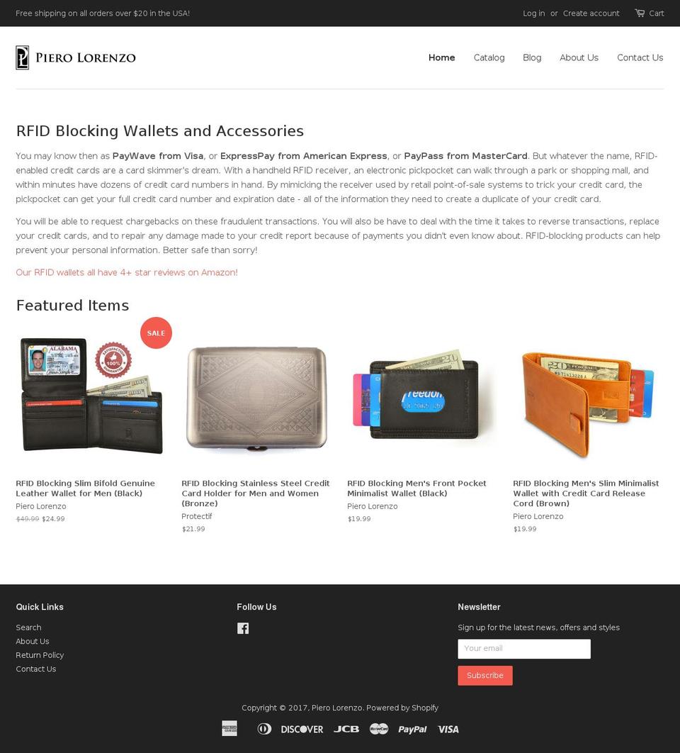 pierolorenzo.com shopify website screenshot